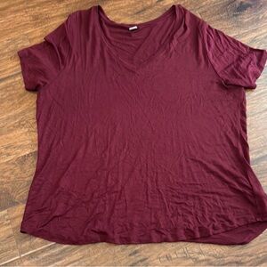 Old Navy Women's V-Neck Short Sleeve Tee Bundle - maroon, white, gray